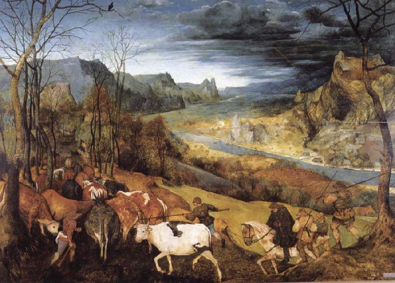 BRUEGEL, Pieter the Elder Return of the Herd oil painting picture
